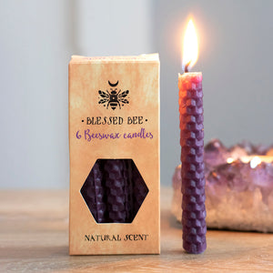 Pack of 6 Purple Beeswax Spell Candles