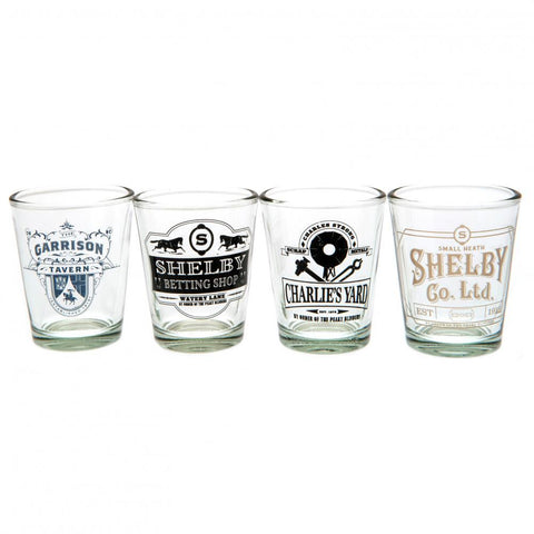 Peaky Blinders 4pk Shot Glass Set  - Official Merchandise Gifts