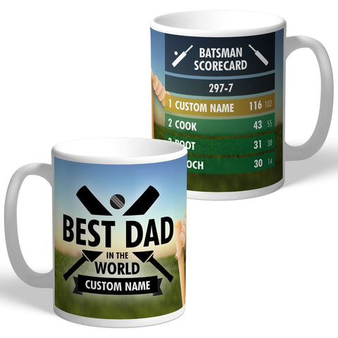 Personalised Best Dad Cricket Mug