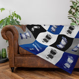 Personalised Birmingham City Fleece Blanket - Chequered
