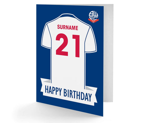 Personalised Bolton Birthday Card - Official Merchandise Gifts