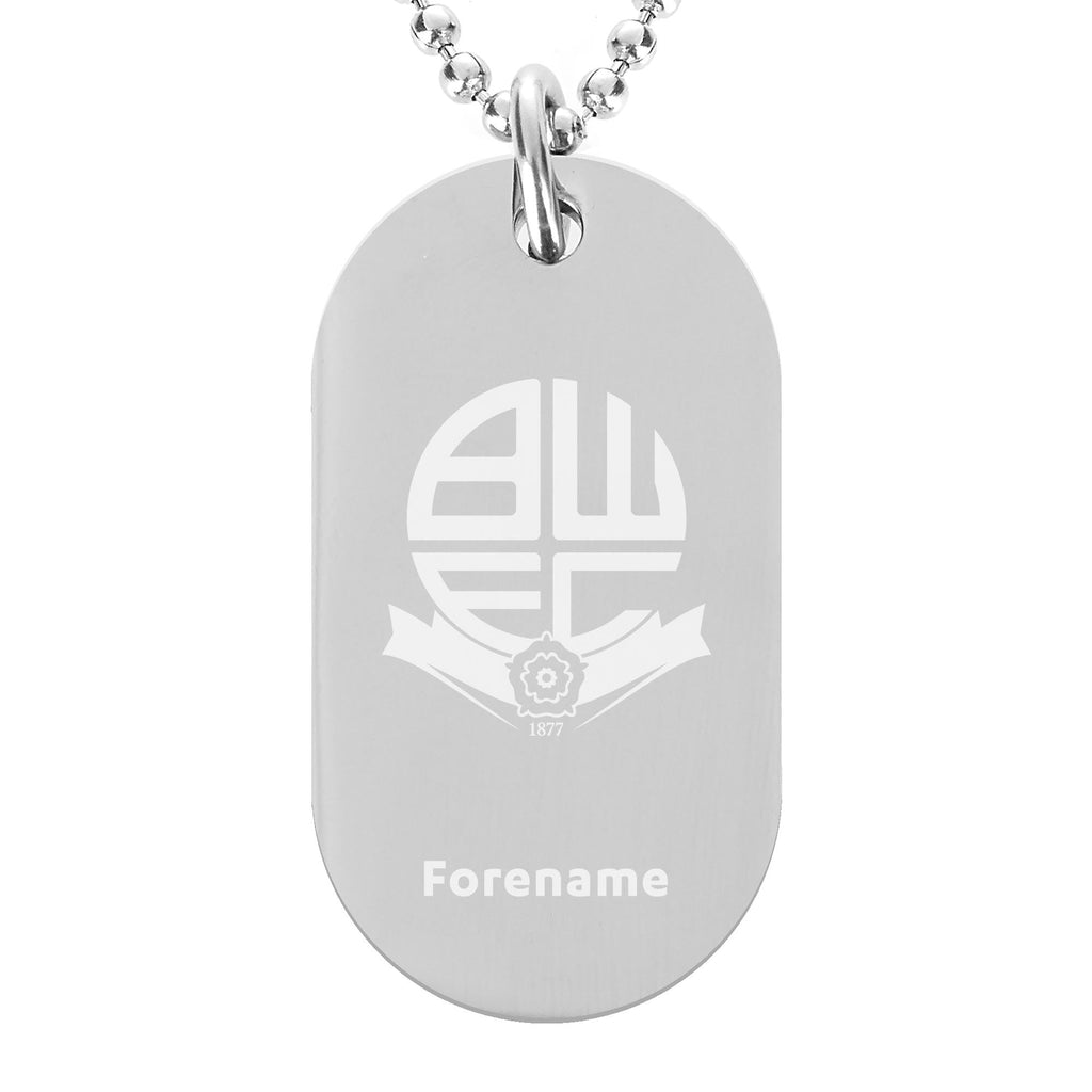 Personalised Bolton Wanderers FC Crest Dog Tag Pendant