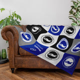 Personalised Brighton & Hove Albion Fleece Blanket - Chequered