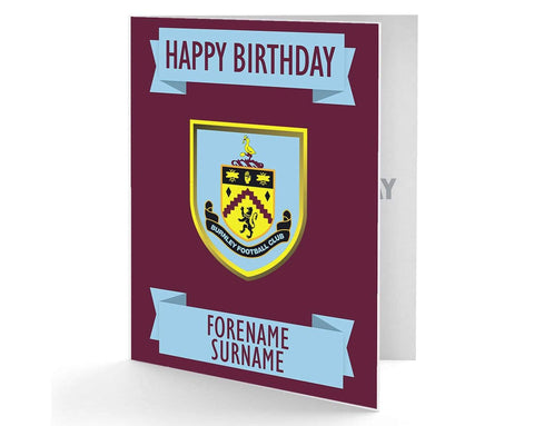 Personalised Burnley Birthday Card - Official Merchandise Gifts