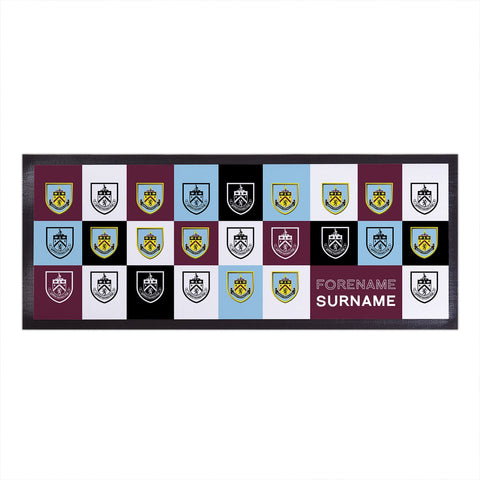 Personalised Burnley FC Bar Runner - Chequered