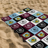 Personalised Burnley FC Beach Towel - Chequered