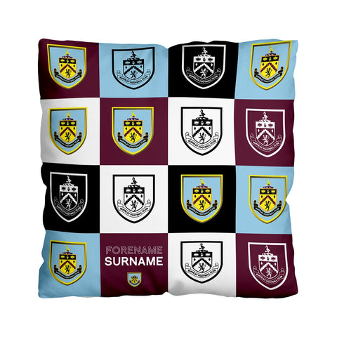 Personalised Burnley FC Cushion - Chequered (18")