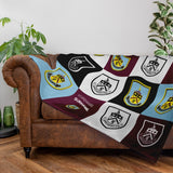 Personalised Burnley FC Fleece Blanket - Chequered