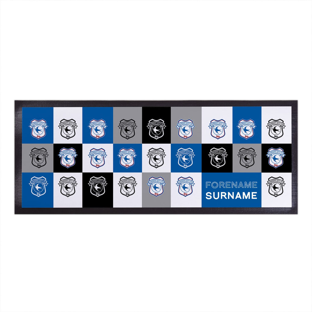 Personalised Cardiff City Bar Runner - Chequered