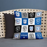 Personalised Cardiff City Cushion - Chequered (18")