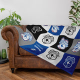 Personalised Cardiff City Fleece Blanket - Chequered