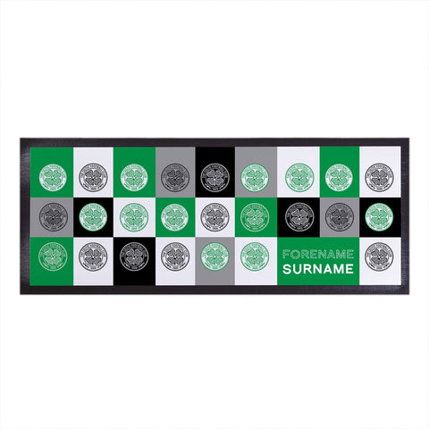 Personalised Celtic FC Bar Runner - Chequered