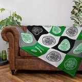 Personalised Celtic FC Fleece Blanket - Chequered