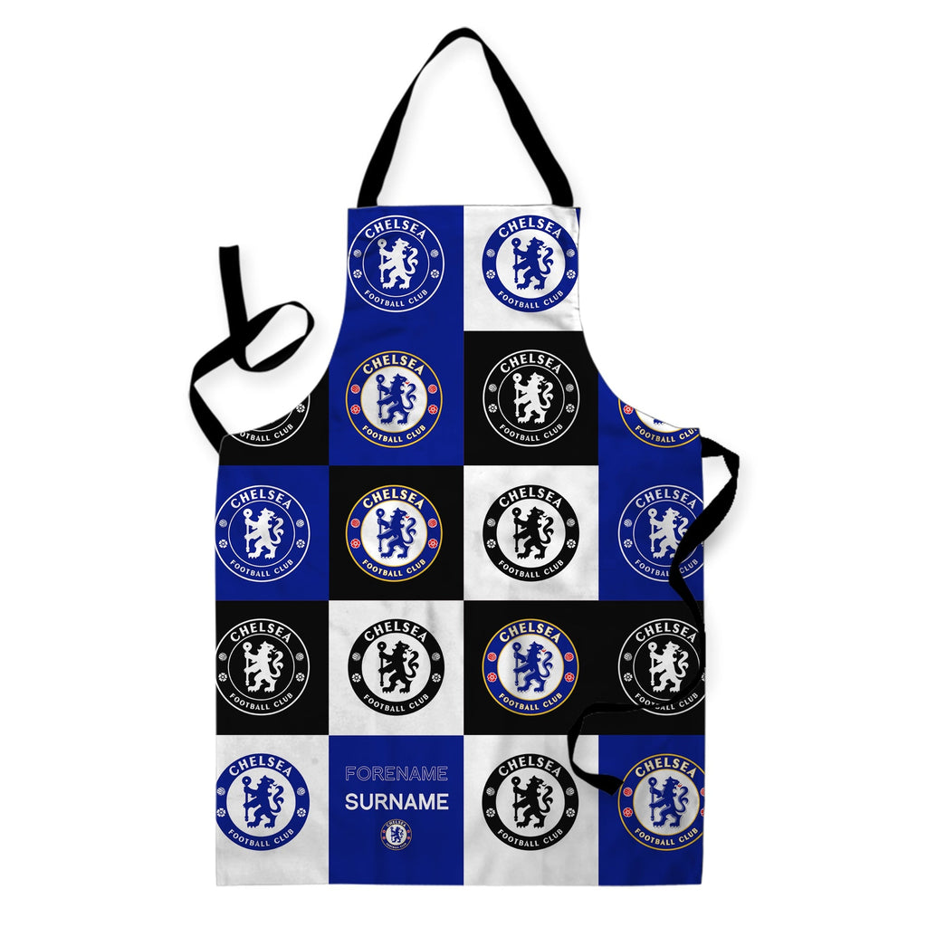 Personalised Chelsea FC Chequered Adult Apron