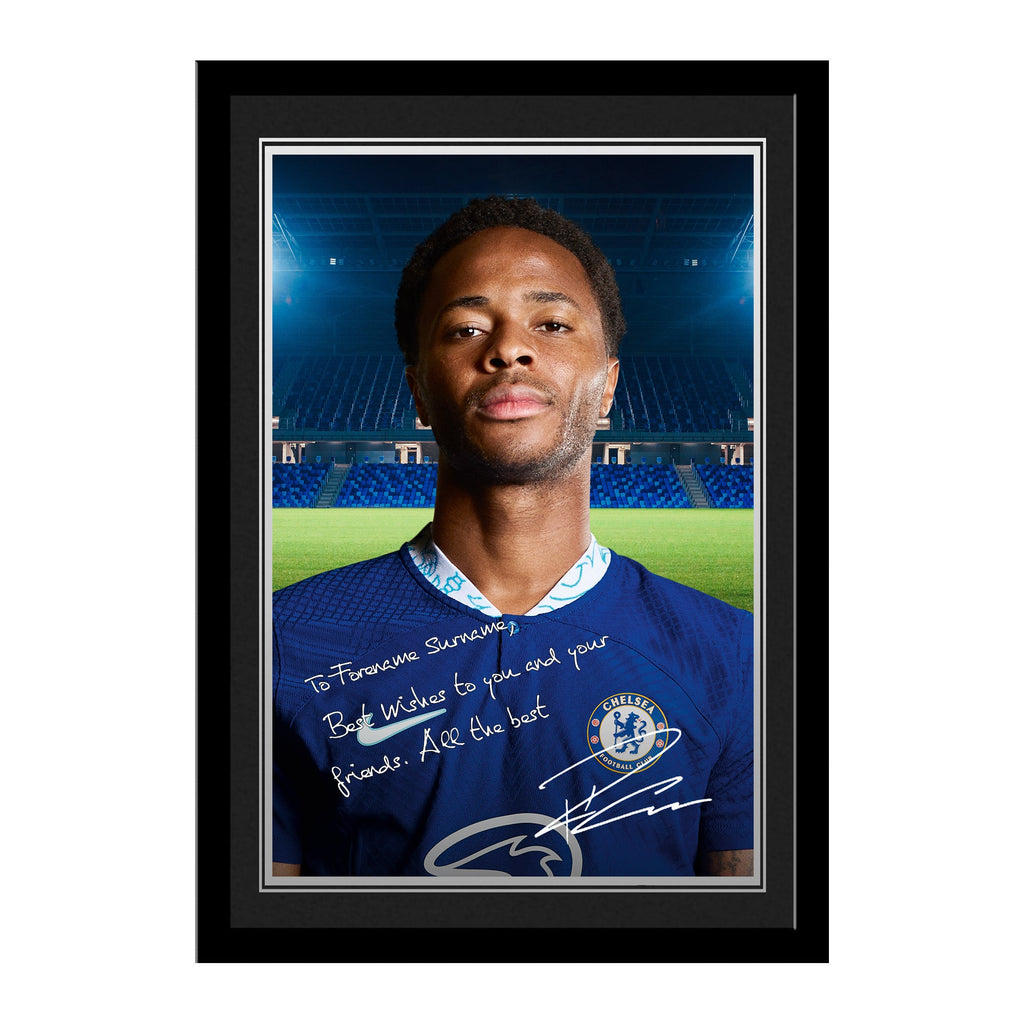 Personalised Chelsea FC Sterling Autograph Photo Framed