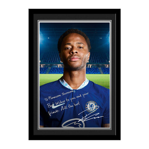 Personalised Chelsea FC Sterling Autograph Photo Framed