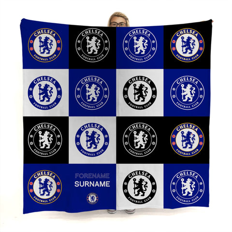 Personalised Chelsea Fleece Blanket - Chequered