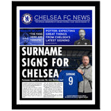 Personalised Chelsea Newspaper - Framed