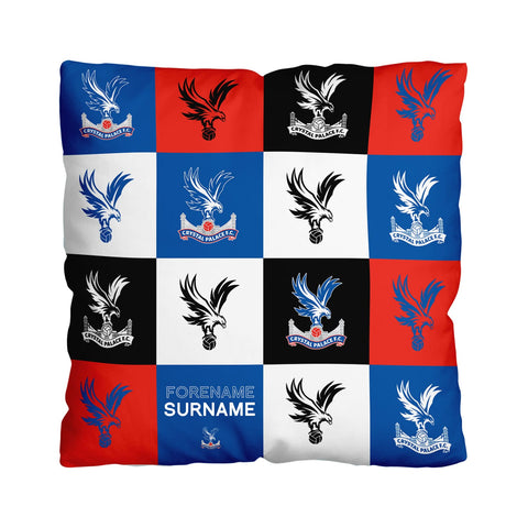 Personalised Crystal Palace Cushion - Chequered (18")