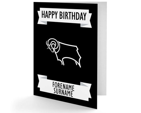 Personalised Derby Birthday Card - Official Merchandise Gifts