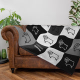 Personalised Derby County Fleece Blanket - Chequered