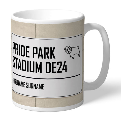 Personalised Derby Mug - Street Sign - Official Merchandise Gifts