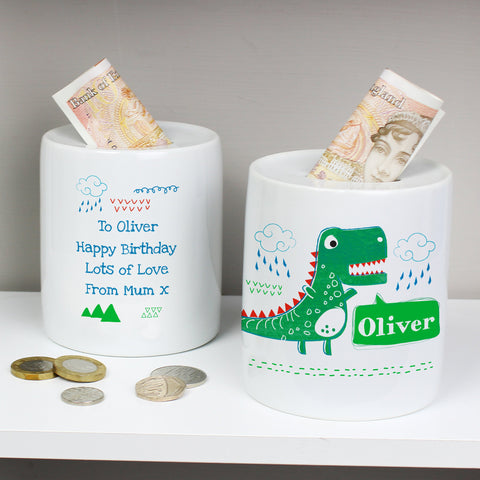 Personalised Dinosaur Money Box - Official Merchandise Gifts