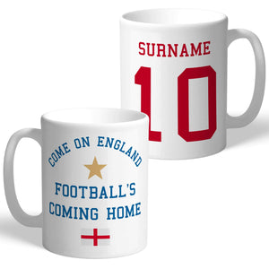 Personalised England Mug. Football Cup For Euro 2020  - Official Merchandise Gifts
