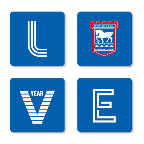 Personalised Ipswich Town Coasters, Set of 4