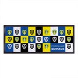 Personalised Leeds United Bar Runner - Chequered