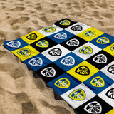Personalised Leeds United Beach Towel - Chequered