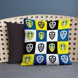 Personalised Leeds United Cushion - Chequered (18")