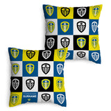 Personalised Leeds United Cushion - Chequered (18")