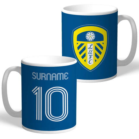 Personalised Leeds United FC Retro Shirt Mug