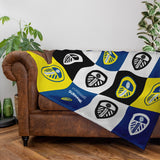 Personalised Leeds United Fleece Blanket - Chequered