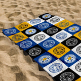Personalised Leicester City Beach Towel - Chequered