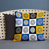 Personalised Leicester City Cushion - Chequered (18")