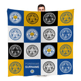 Personalised Leicester City Fleece Blanket - Chequered