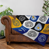 Personalised Leicester City Fleece Blanket - Chequered