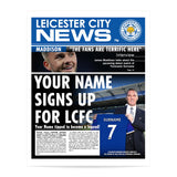 Personalised Leicester City Print - Newspaper Page
