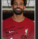 Personalised Liverpool FC Salah Autograph Photo Framed