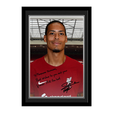 Personalised Liverpool FC Van Dijk Autograph Photo Framed