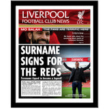 Personalised Liverpool Newspaper - Framed
