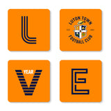 Personalised Luton Town Coasters, Set of 4