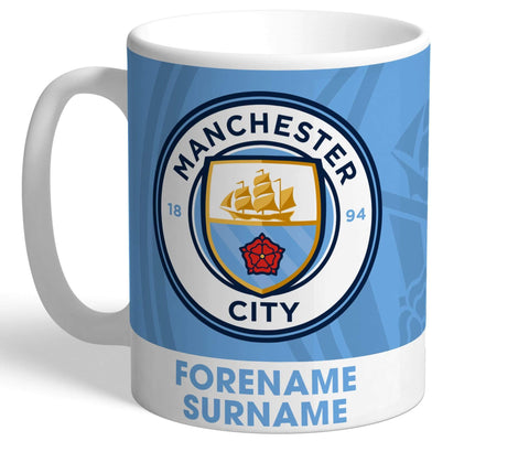 Personalised Man City Crest Mug - Official Merchandise Gifts