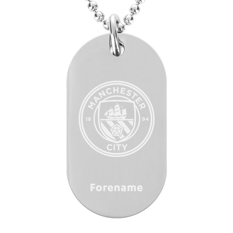 Personalised Manchester City FC Crest Dog Tag Pendant