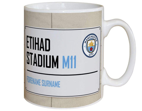 Personalised Manchester City Mug - Street Sign - Official Merchandise Gifts