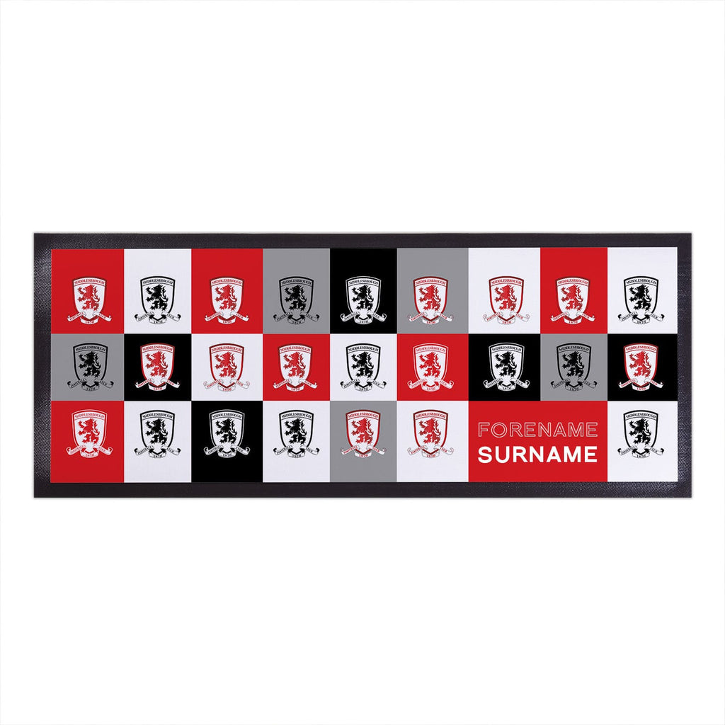 Personalised Middlesbrough FC Bar Runner - Chequered