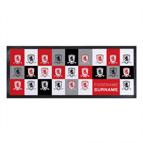 Personalised Middlesbrough FC Bar Runner - Chequered