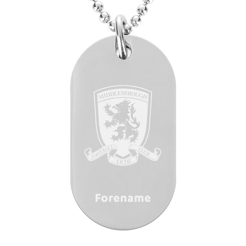 Personalised Middlesbrough FC Crest Dog Tag Pendant